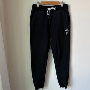 Goat OG Fleece Joggers in Black Unisex Athletic Elastic Drawstring Waist Size S